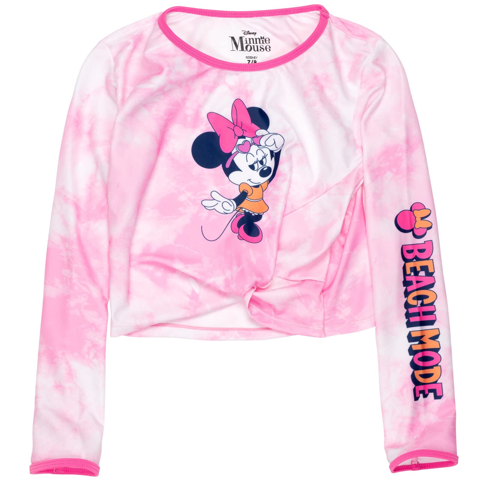 Disney Minnie Mouse Little Girls Pullover Swim Rash Guard Bottom Pink 4
