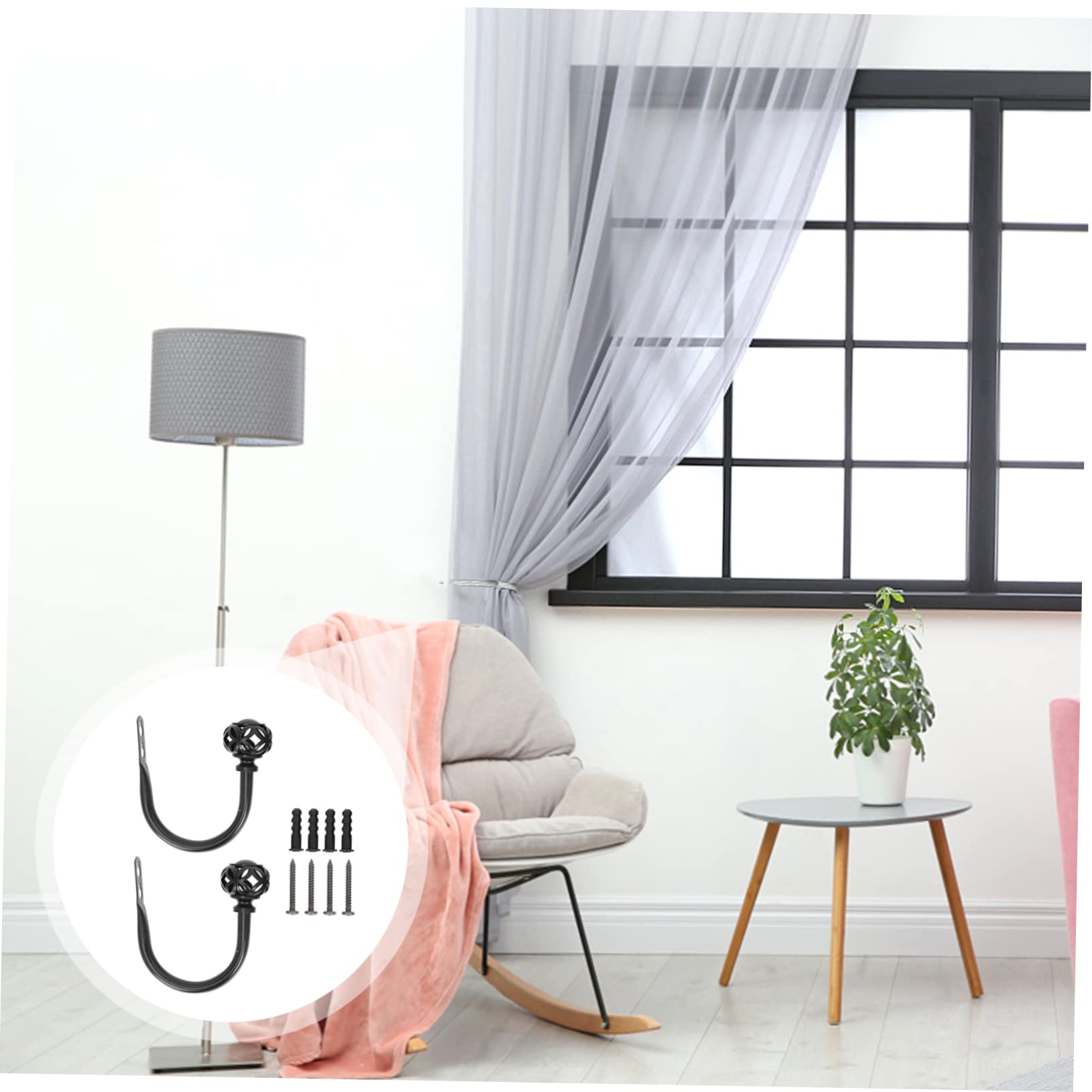 VOSAREA 6pezzi per Tende U-Shape per Fermatende e Accessori Resistente e Facile Installare