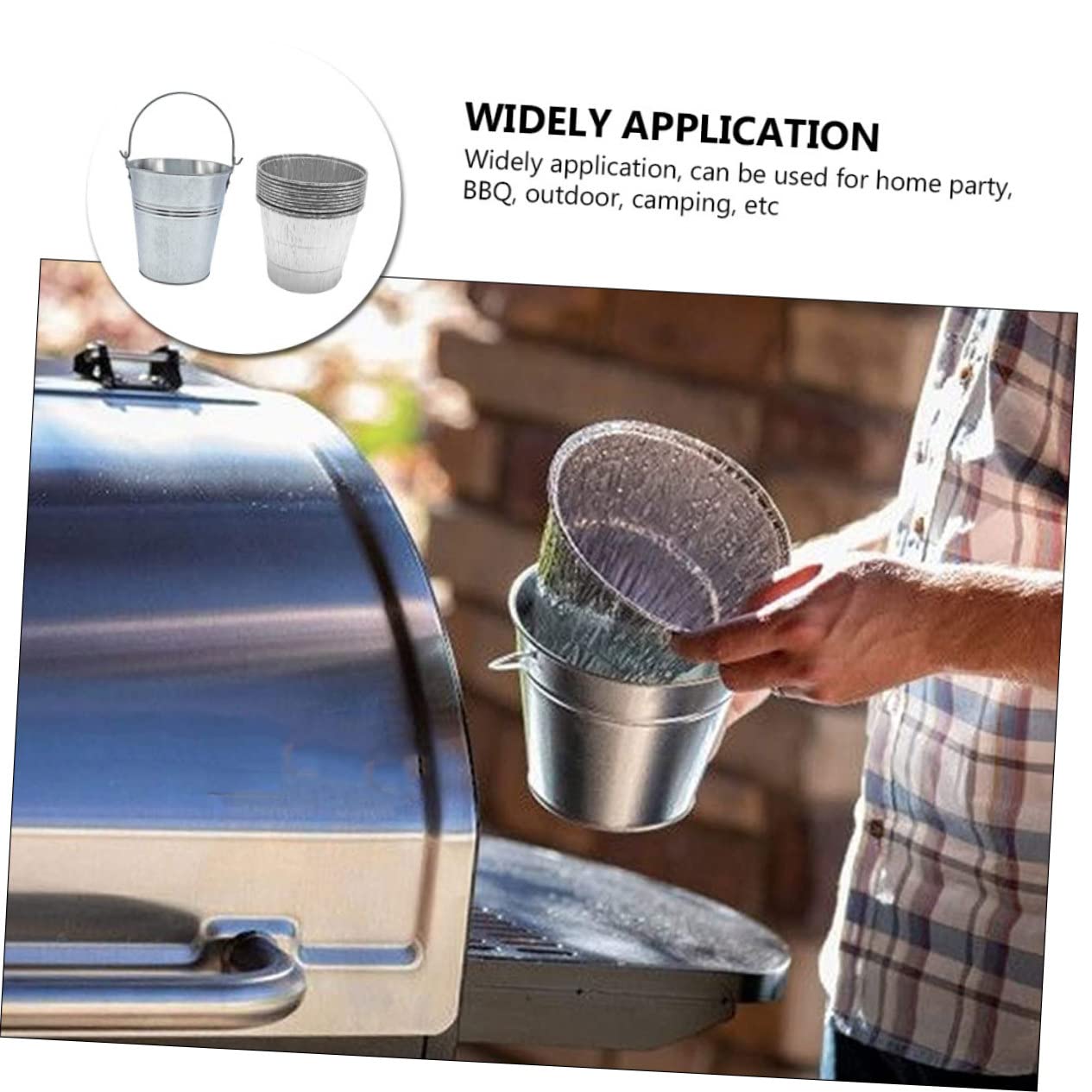 Revestimientos de Aluminio para Cubo de Grasa Barbacoa, 10 Piezas