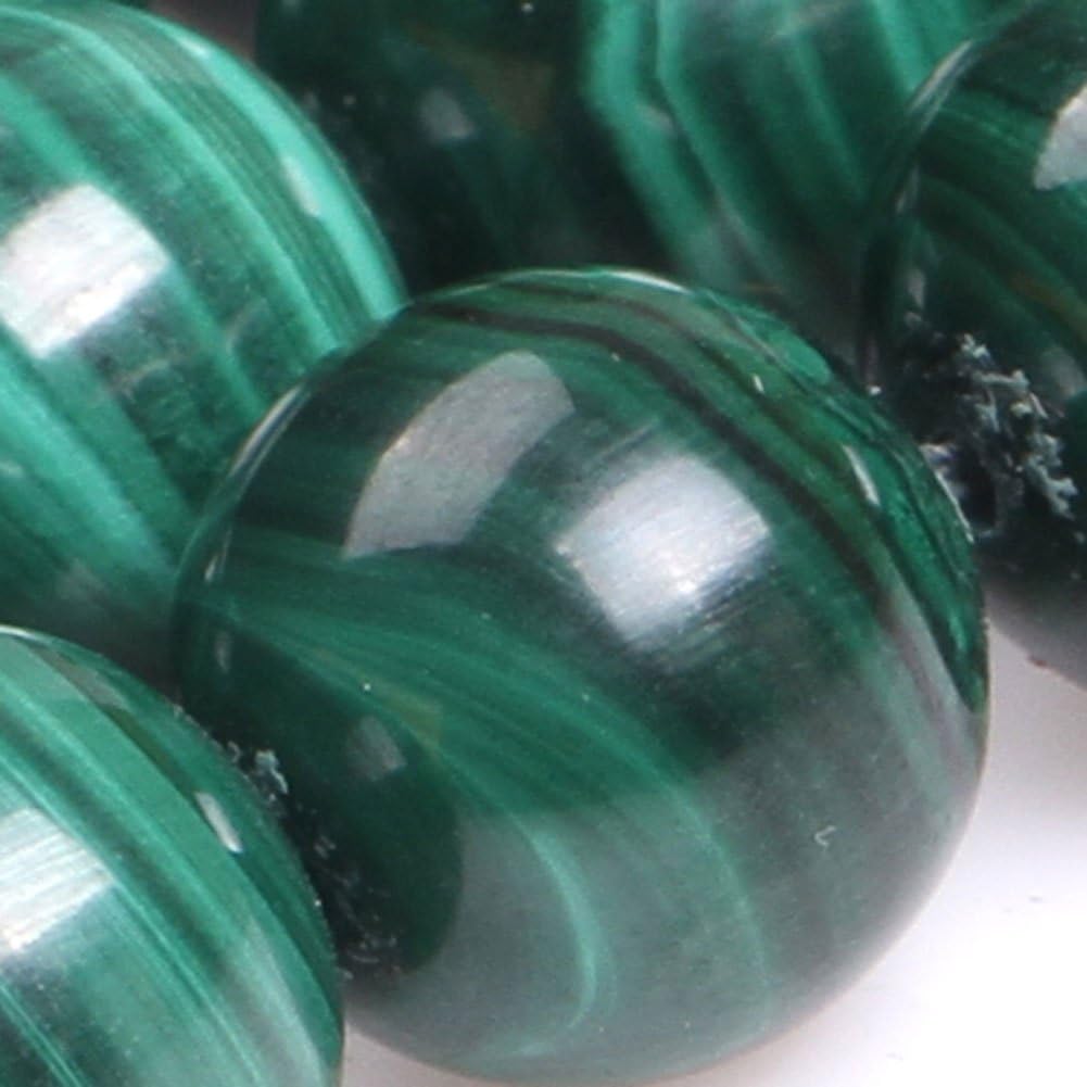 GEM-Inside Malanchite Gemstone Loose Beads Natural 11mm Round Crystal Energy Stone Power for Jewelry Making 15"