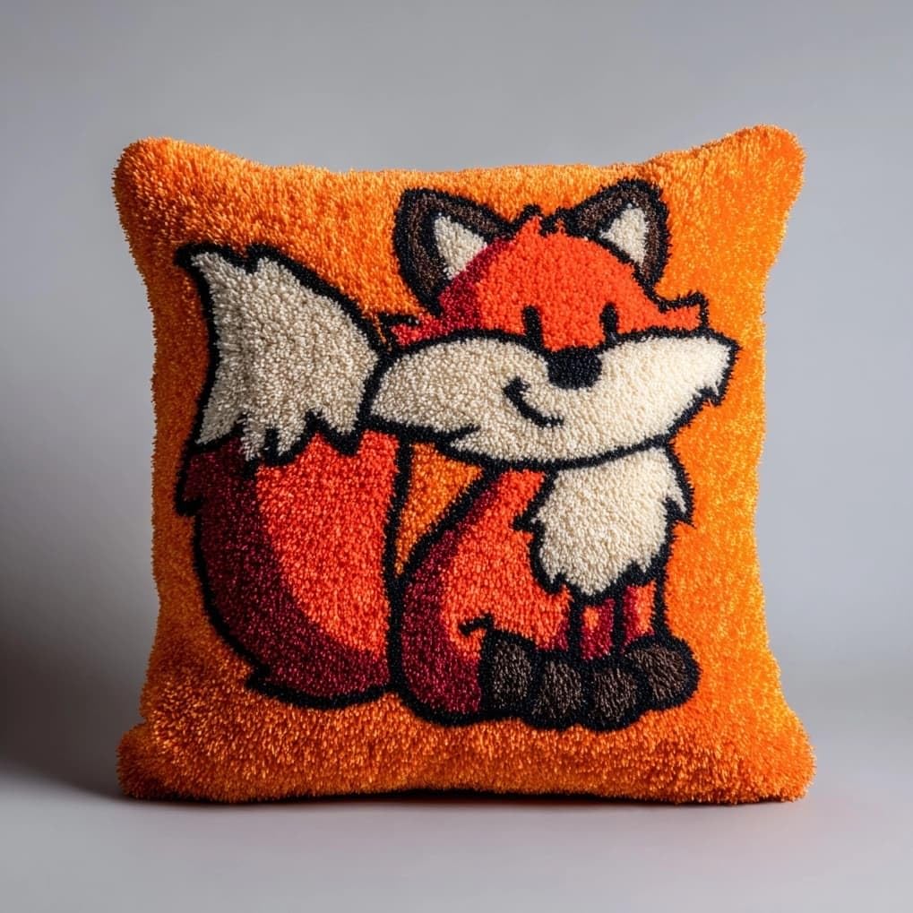 AxiangziK Latch Hook Kits 17x17in,Cute Fox