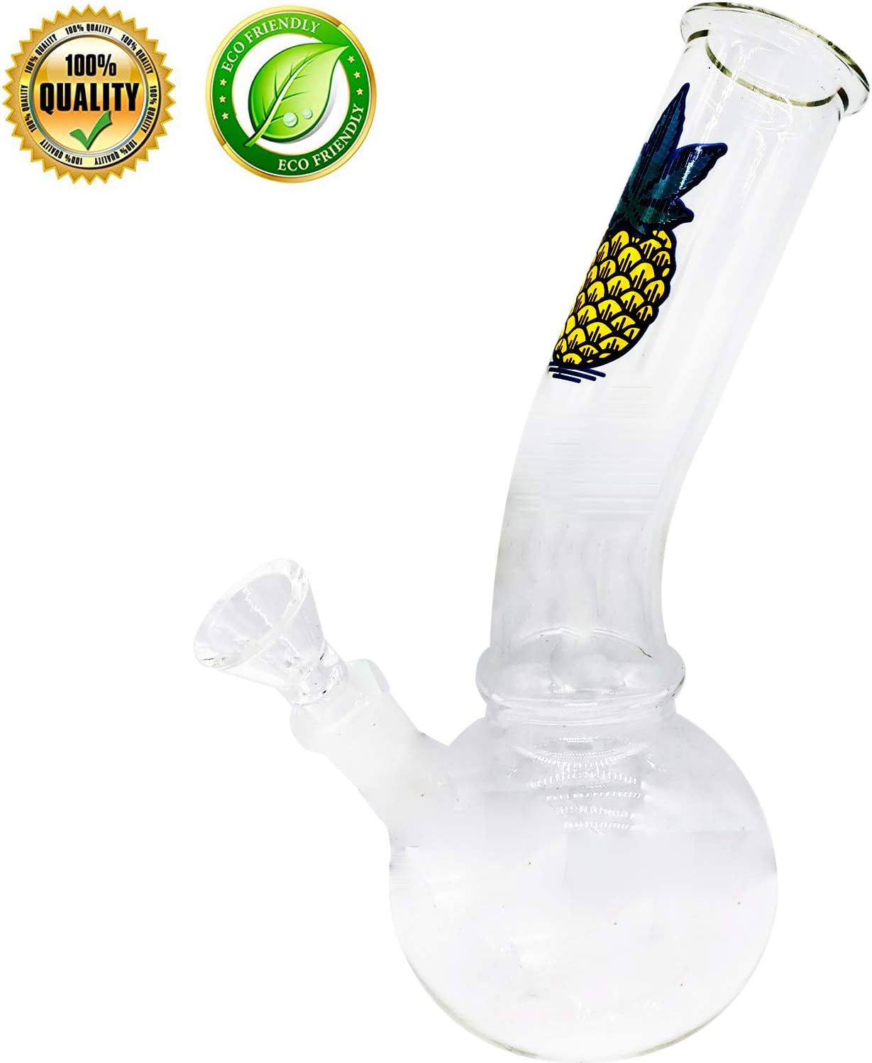 Love Apartments - Upgrade Handmade Glass Crafts Pipe - Glass Big Water Chamber, Clearer Perfect Green Pineapple Effect, Beautiful Fresh and Natural Green Pineapple
