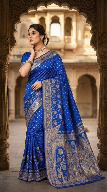 Image of Yashika Women's Art Silk Saree with Blouse Piece for Traditional Ethnic Wear Sari