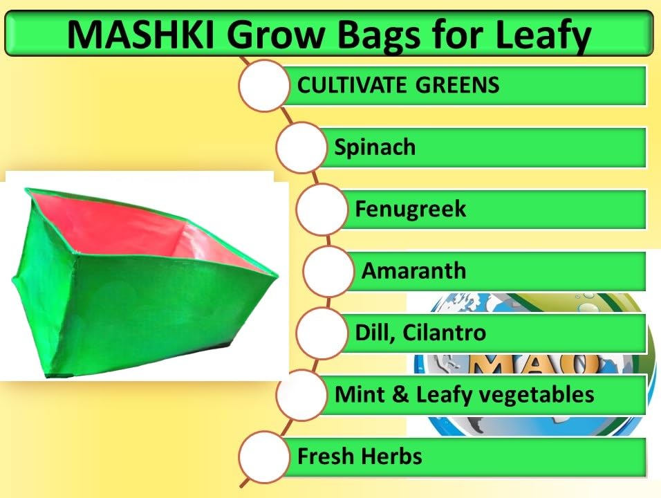 Image of MASHKI Rectangular HDPE 18 inchx12 inchx9 inch Inches Grow Bags for Rectangular Grow Bags for Gardening Also for Terrace Garden, Home and Kitchen Gardening (Standard, 1)