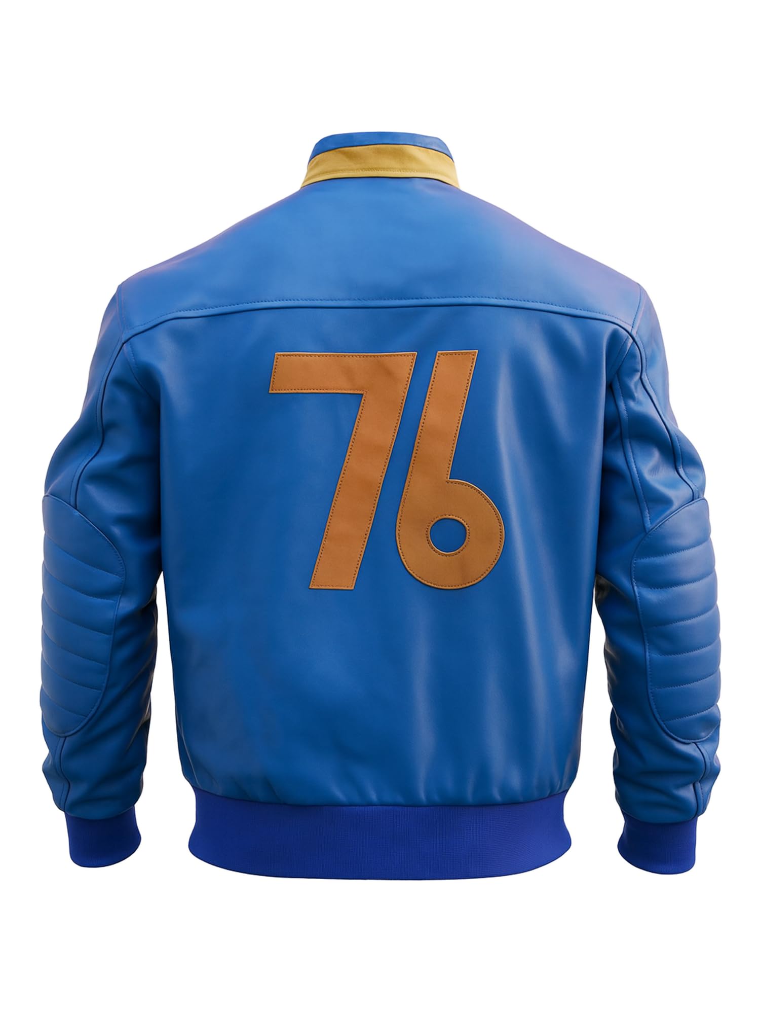 A&M Express Giacca da uomo in ecopelle blu Fallout 76 con cerniera – polsini con bottoni Vault giacca per videogiochi con tasche