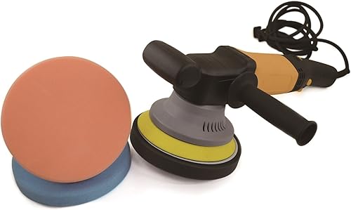 Astro 3058 Pulidora orbital aleatoria eléctrica de doble acción con kit de almohadilla de 3 piezas, 6 pulgadas