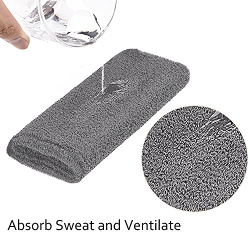Image of WILLBOND 2 Pcs 6 Inch Wrist Sweatbands for Men and Women, Moisture Athletic Cotton Sweatband for Tennis, Basketball, Running