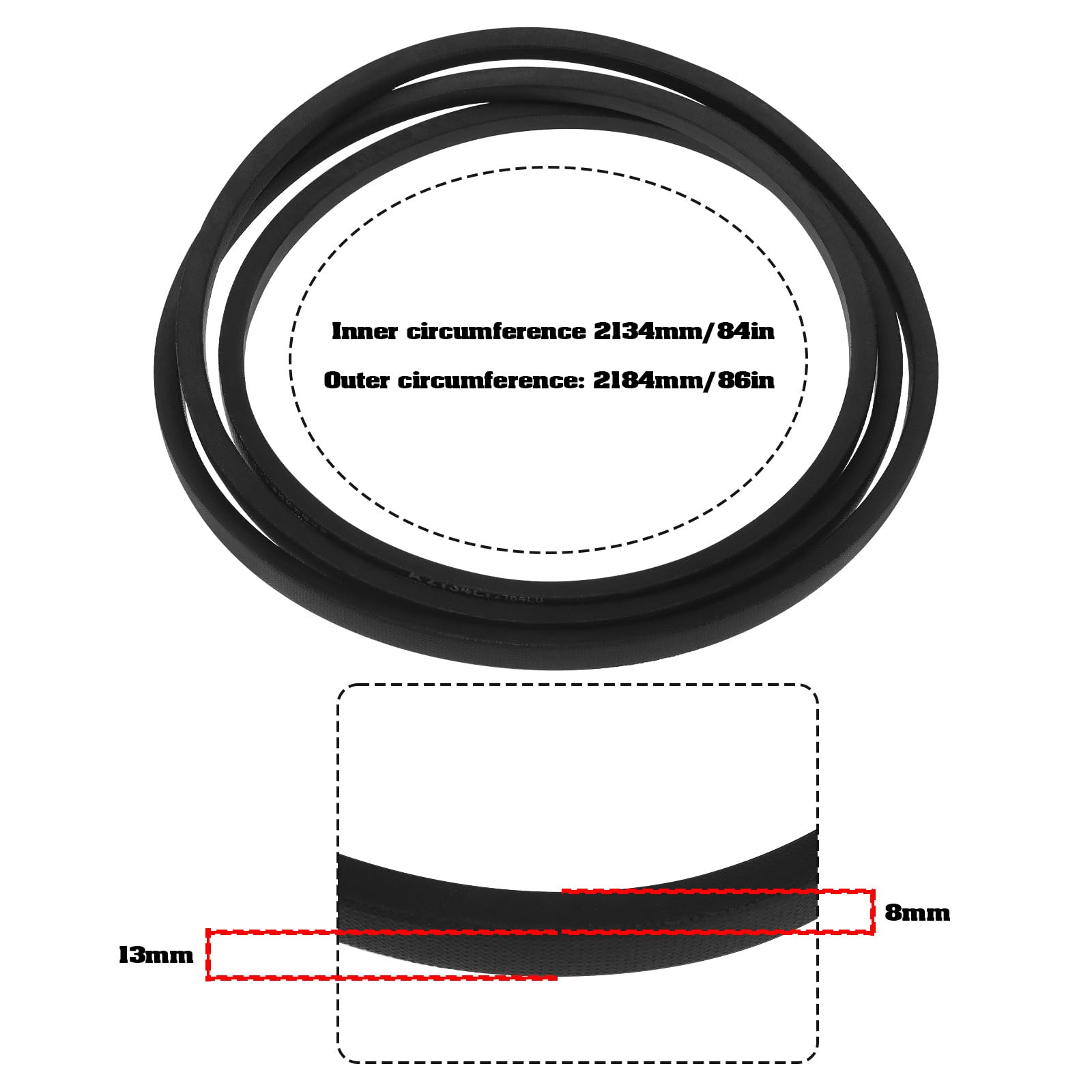LT Easiyl 1PC Mower 5 Speed Gearbox Drive V-Belt 2184x2134mm Width 13mm 228110A 1688 22950800 Compatible with Westwood Countax Tractors - Image 4