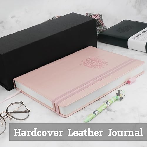 Miniatura 5 de Cuaderno de papel cuadriculado de 8.5 x 11 pulgadas, tapa dura de cuero para mujer, diario gráfico A4 de 365 páginas, cuaderno gráfico rosa para
