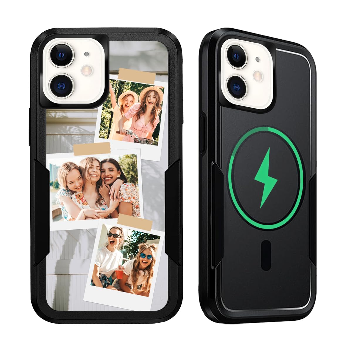 Custom Picture Phone Case for iPhone 12 Compatible with MagSafe Customized Personalized Gift for Birthday Mother's Day Xmas Magnetic Heavy Duty