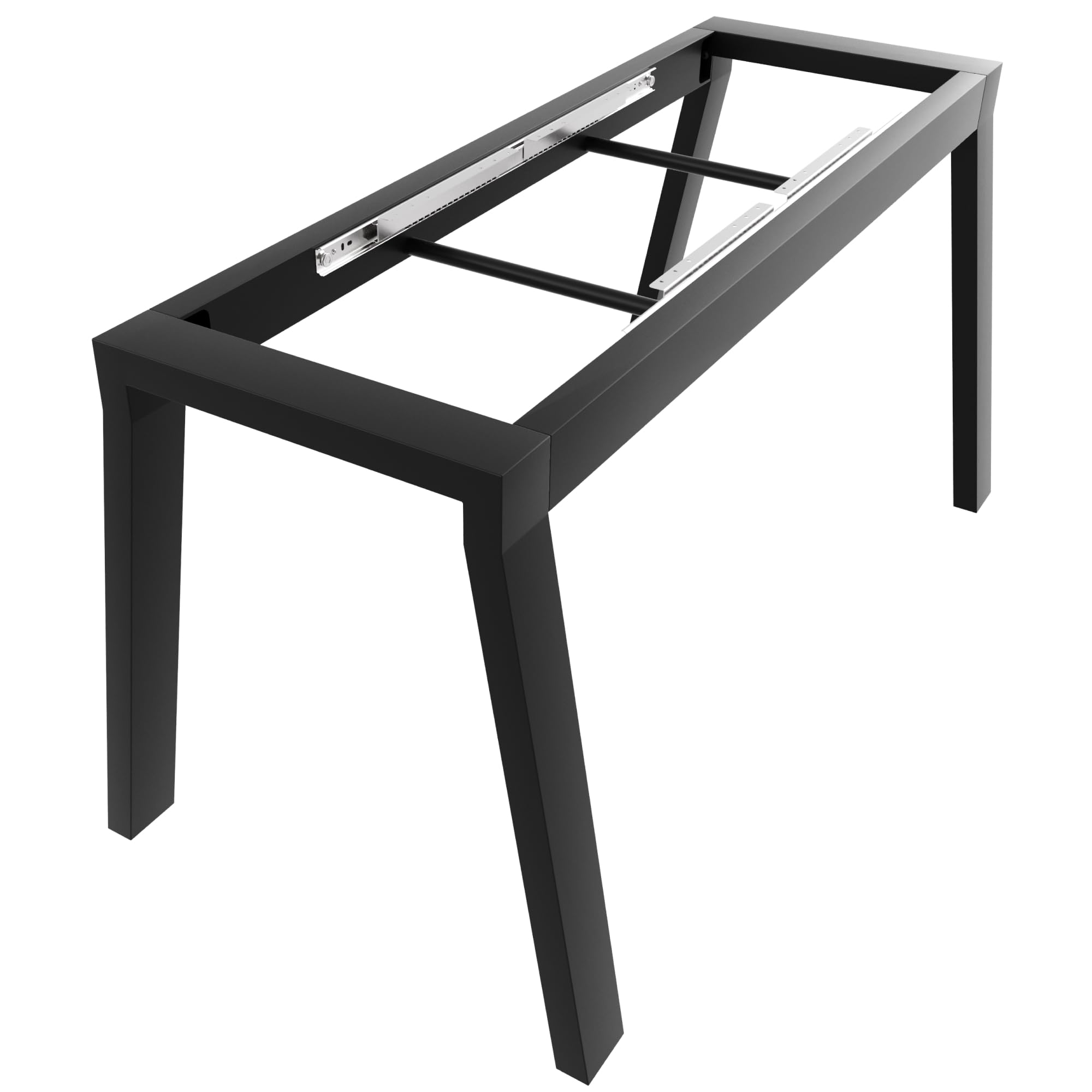 Estructura de Mesa Extensible, 140 x 70 x 72 cm, Estable y Resistente, Negro, Mesa de Comedor y Cocina, Patas de Mesa, Patines, Mesa de Salón