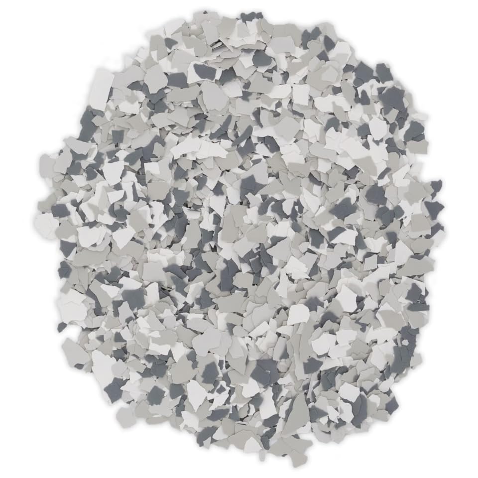 9 kg / 20 lb 1/4" epoxy floor flakes decorative color chips for garage, basement & concrete floors – (gravel)