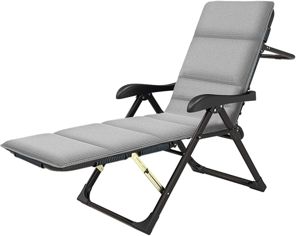 Extra Wide Reclining Garden Chair for Adults Heavy Duty Metal Folding