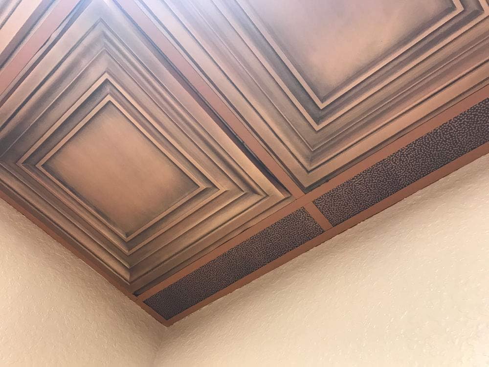 Washington Square 2' x 2' Aged Copper PVC Ceiling Tile Set