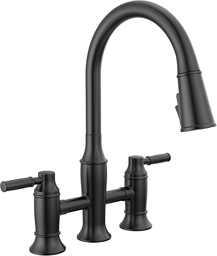 Delta Renaldi Matte Black Kitchen Faucet with Pull Down Sprayer,