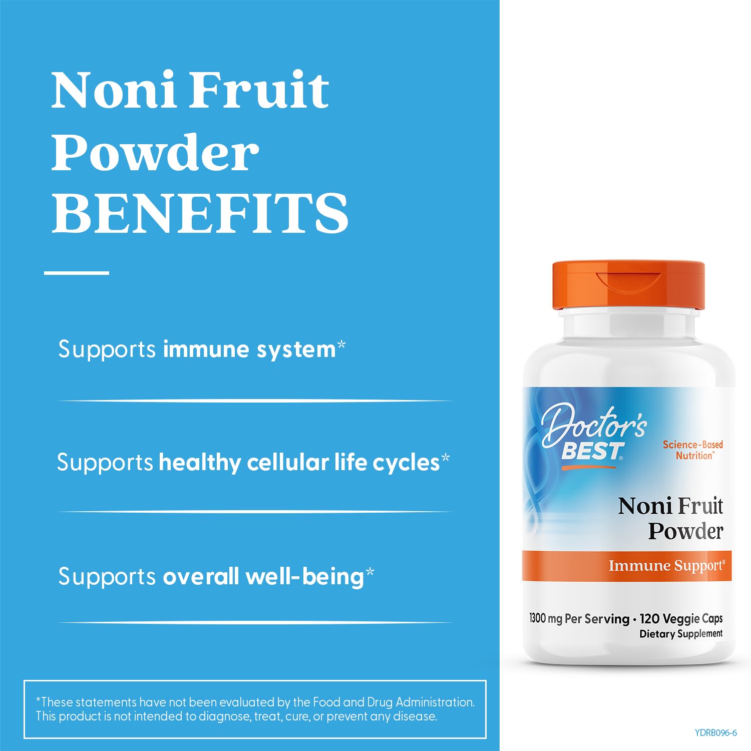 Doctor's Best Noni Fruit Powder Supplement, Non GMO, Vegan, 120 Veg Caps — Amazon image 3