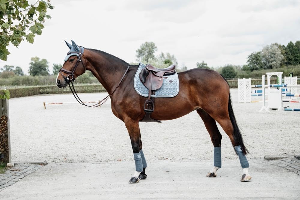 Kentucky Horsewear - Tapis de selle en velours - Tapis de selle - Saut - Bleu clair