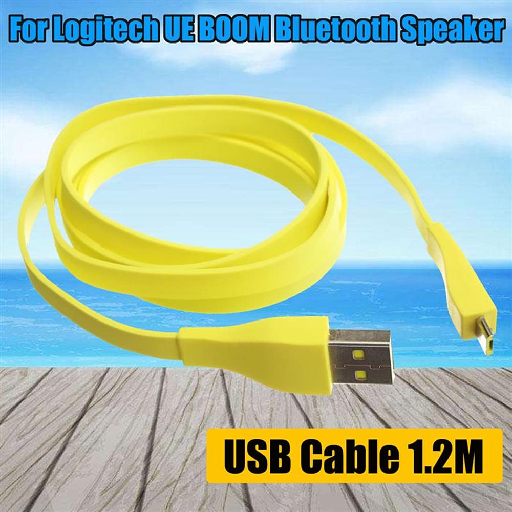 Original Logitech UE Boom Megaboom Roll Bluetooth Speaker Charging Cable Flat Noodle Data Cable (Yellow), 1.2M/ 4FT - Image 4