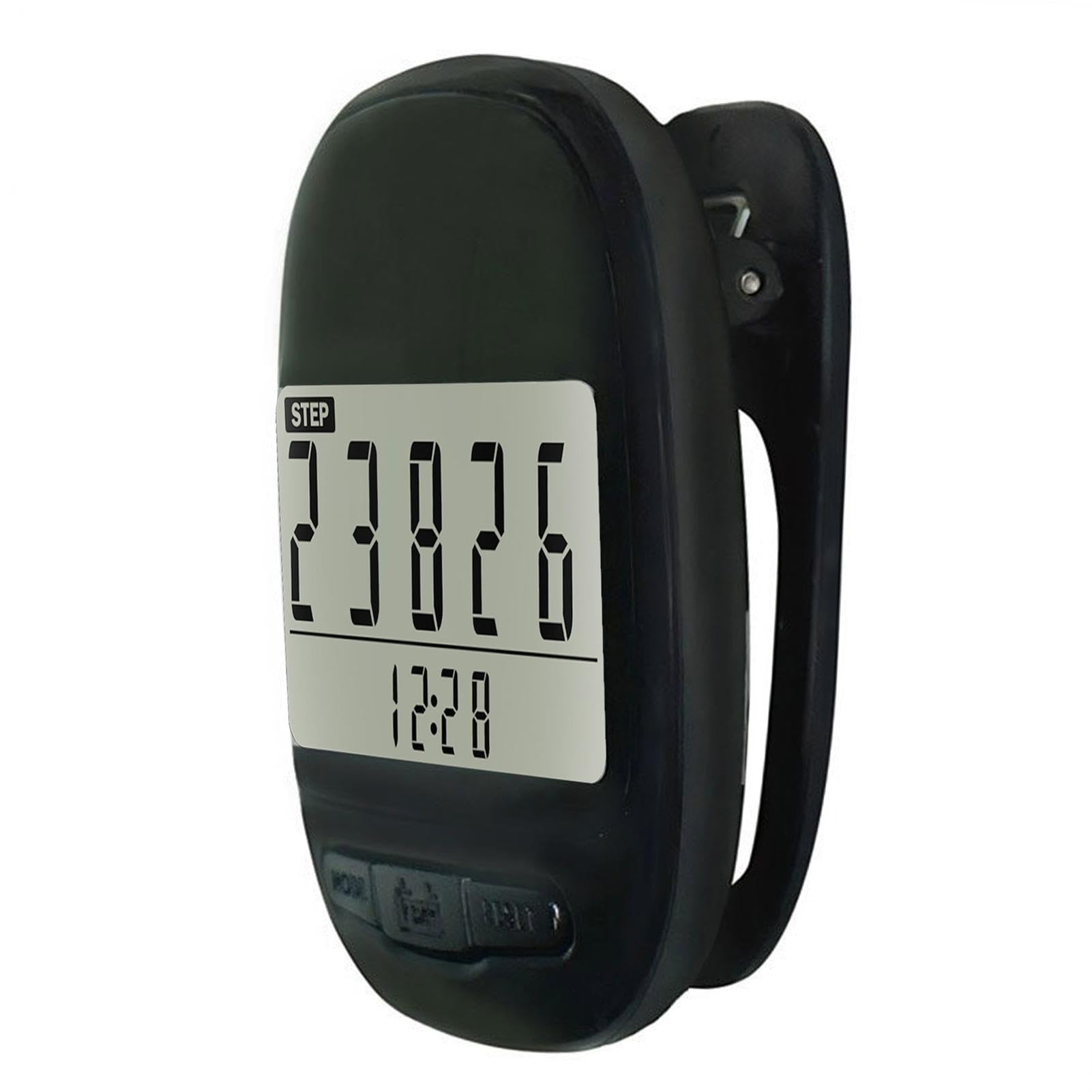 ThreeH Podomètre de Marche Numérique Traqueur de Pas avec Clip 7 Jours de Mémoire Distance de Marche Miles/km Exercice Fitness Activité Calorie pour Adolescents Seniors Adultes Blanc