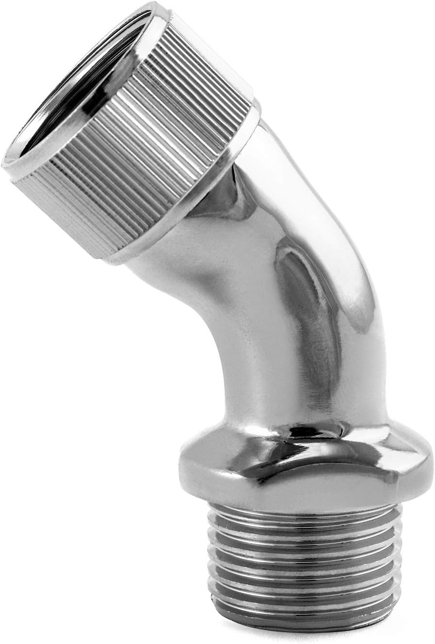 QWORK® Elbow Adapter for Shower Head, Chrome Plated Brass 1/2" Extender Connector