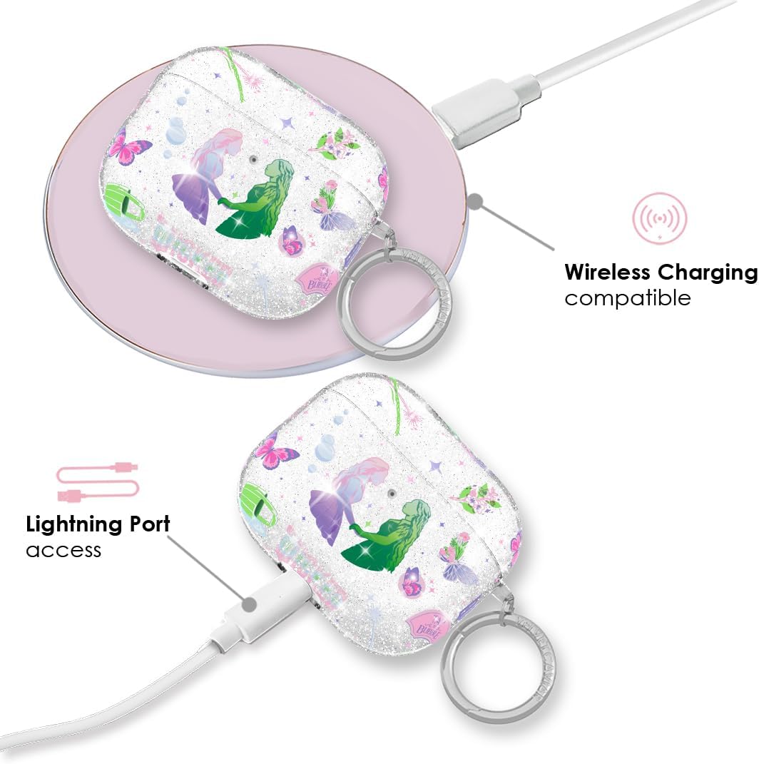 Velvet Caviar Compatible with AirPods 3rd Generation Case with Keychain - Cute Protective Hard AirPod 3 Cases for Women - Wicked for Good Glitter