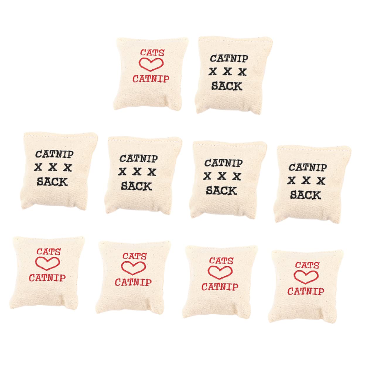 DOITOOL 30pièces Jouets pour Chat Sachets Toile avec Cataire Et Remplissage Coton Accessoires Interactifs pour Chats Plusieurs Styles