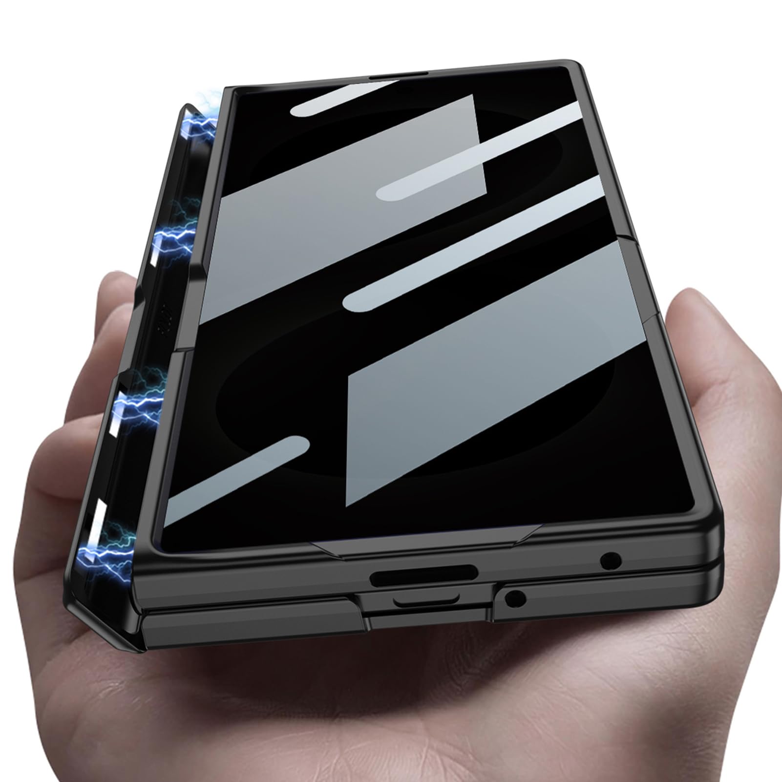 Smukłe etui do Samsung Galaxy Z Fold 8 Ultra, ochrona ekranu matowego etui odporne na zarysowania regulowany stojak powłoka, złote