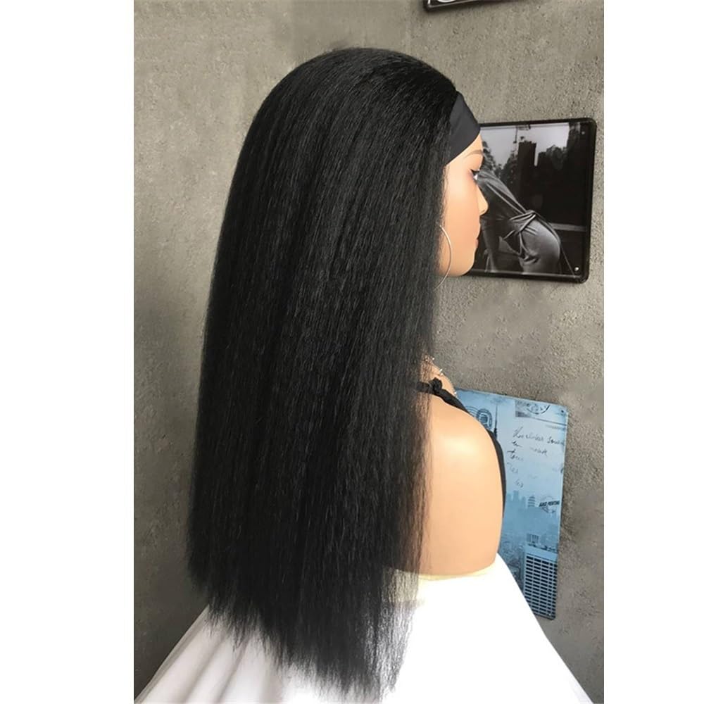 Parrucche sintetiche da 50,8 cm per donne parrucche diritte yaki nere naturali aggiungono volume