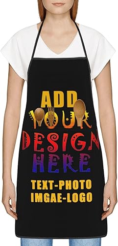 Miniatura 2 de Delantal de bolsillo personalizado personalizado para mujeres y hombres, delantales de cocina para cocinero, nombre personalizado, texto, logotipo,