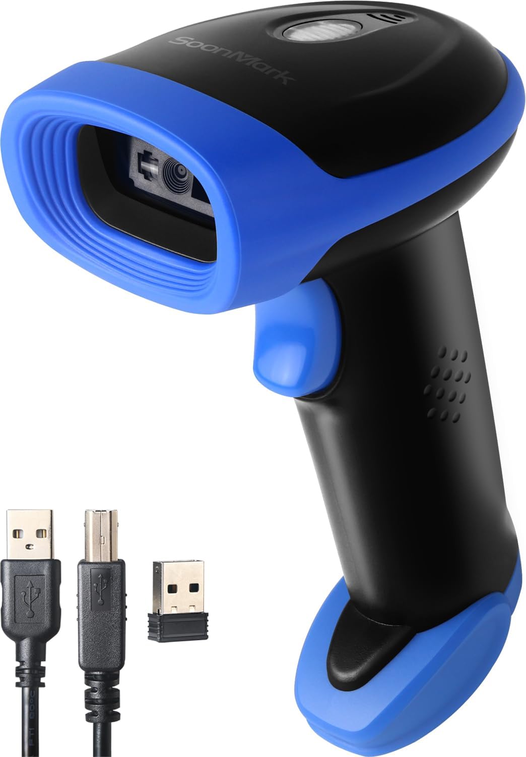 1D 2D QR Barcode Scanner Wireless and Wired Mini Barcode Scanner Bluetooth Bar Code Reader Cordless Handheld Inventory Bar Code Reader with Long USB Cable for POS Mobile Payment Convenience Store