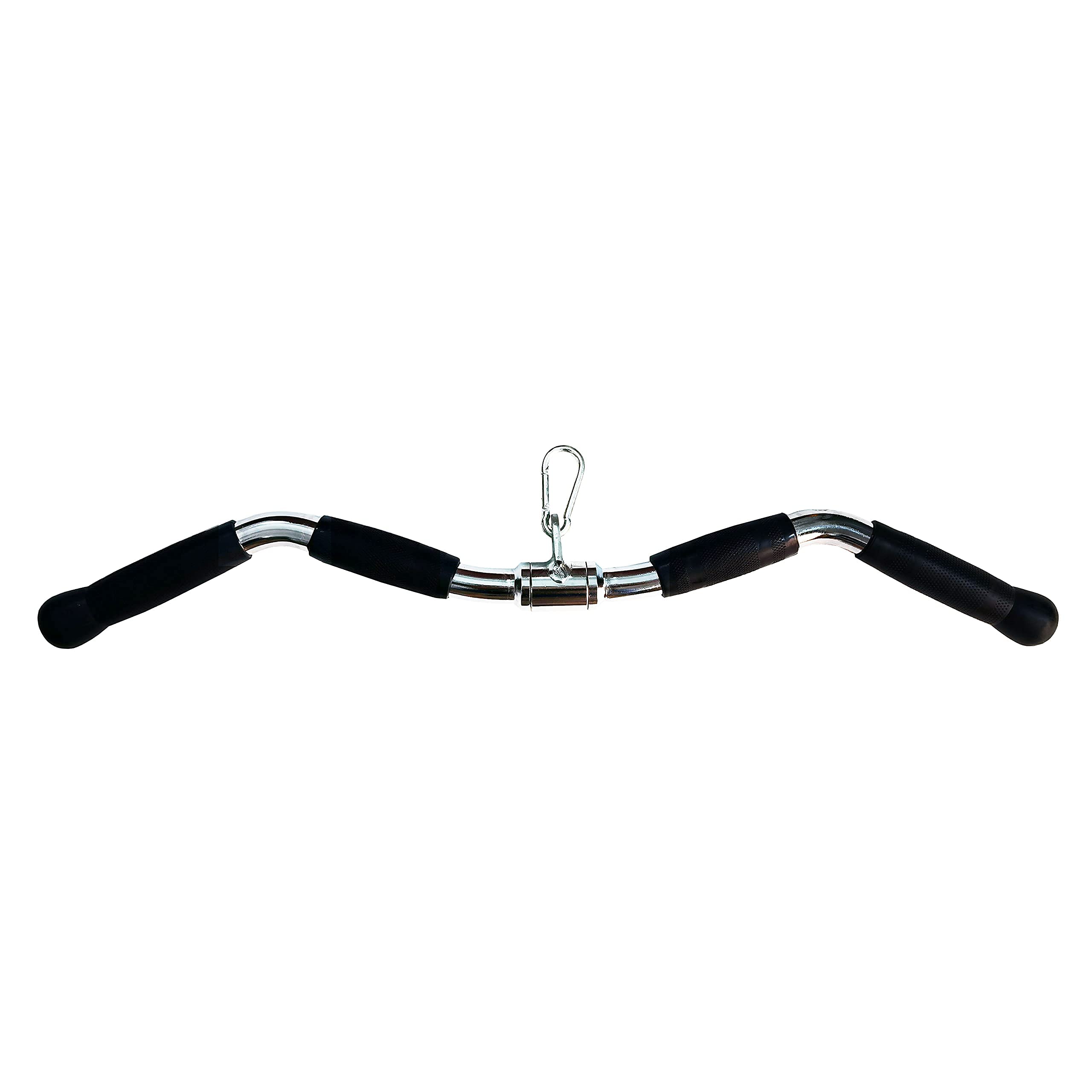 Lat Cable Machine Attachment Curl Pulldown Barbell Revolving Bar, Multi-Exerciser Cable Attachment, Solid Steel Tricep Press Down Bar with Rubber Handgrips & Revolving Hanger