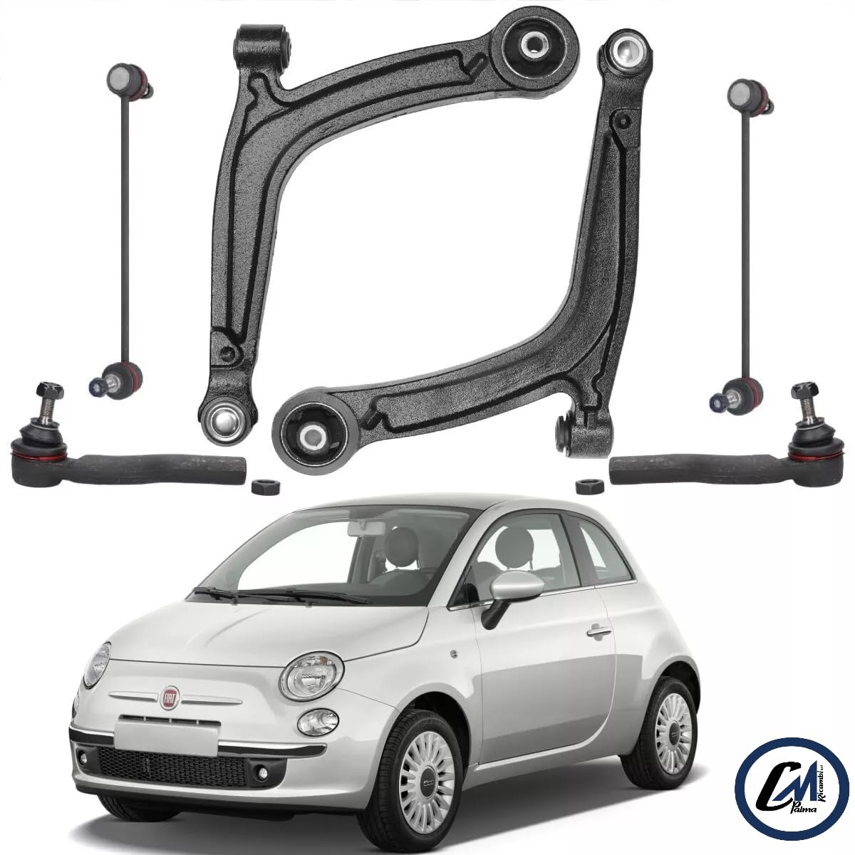 KIT 6 PEZZI BRACCI BIELLETTE TESTINE ANTERIORE 500 E 500 ABARTH (312)