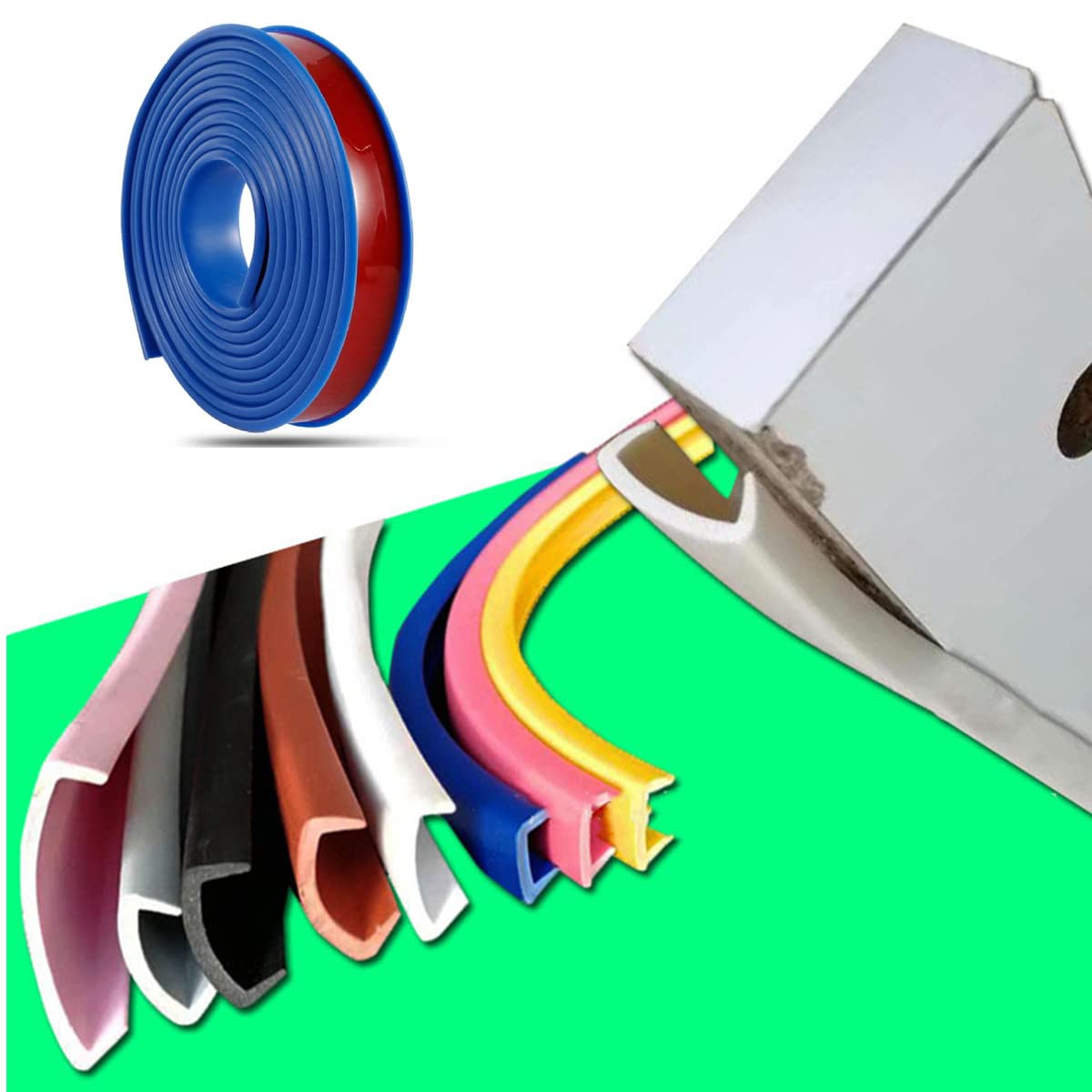 Furniture Veneer Edge Tape Edging, Kantenumleimer Selbstklebend,Umleimer,Zierleiste Selbstklebend,U-Förmig TPE Kantenumleimer für Schrankreparatur,Möbelrestaurierung und Renovierung (3m×9mm,Blau)