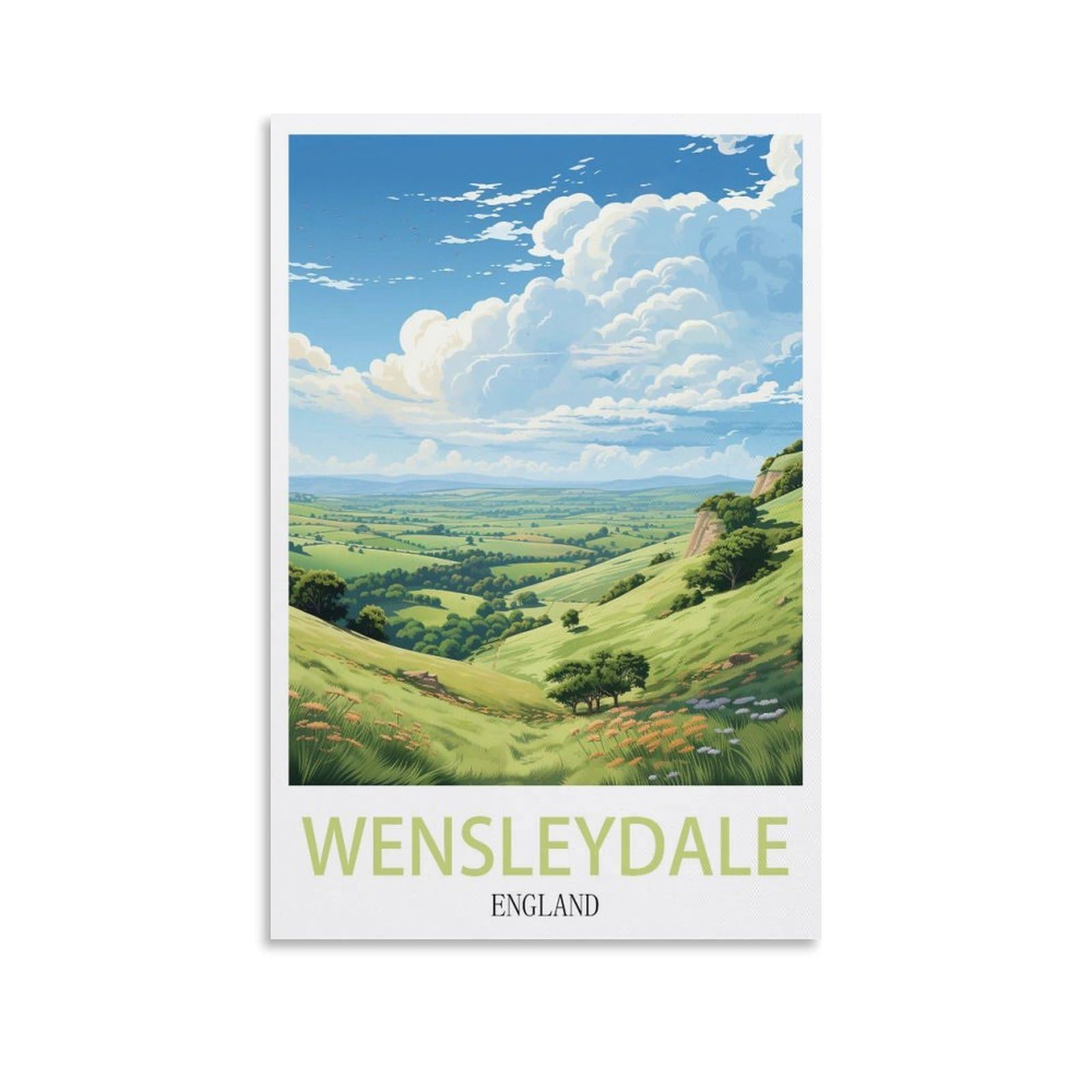 Ezmlfa S049 5D Diamond Art Kits For Beginner,Wensleydale England,Diamond Picture Art For Beginner, Diy Gem Cross Stitch Creative Gift Home Wall Decor 40X50cm