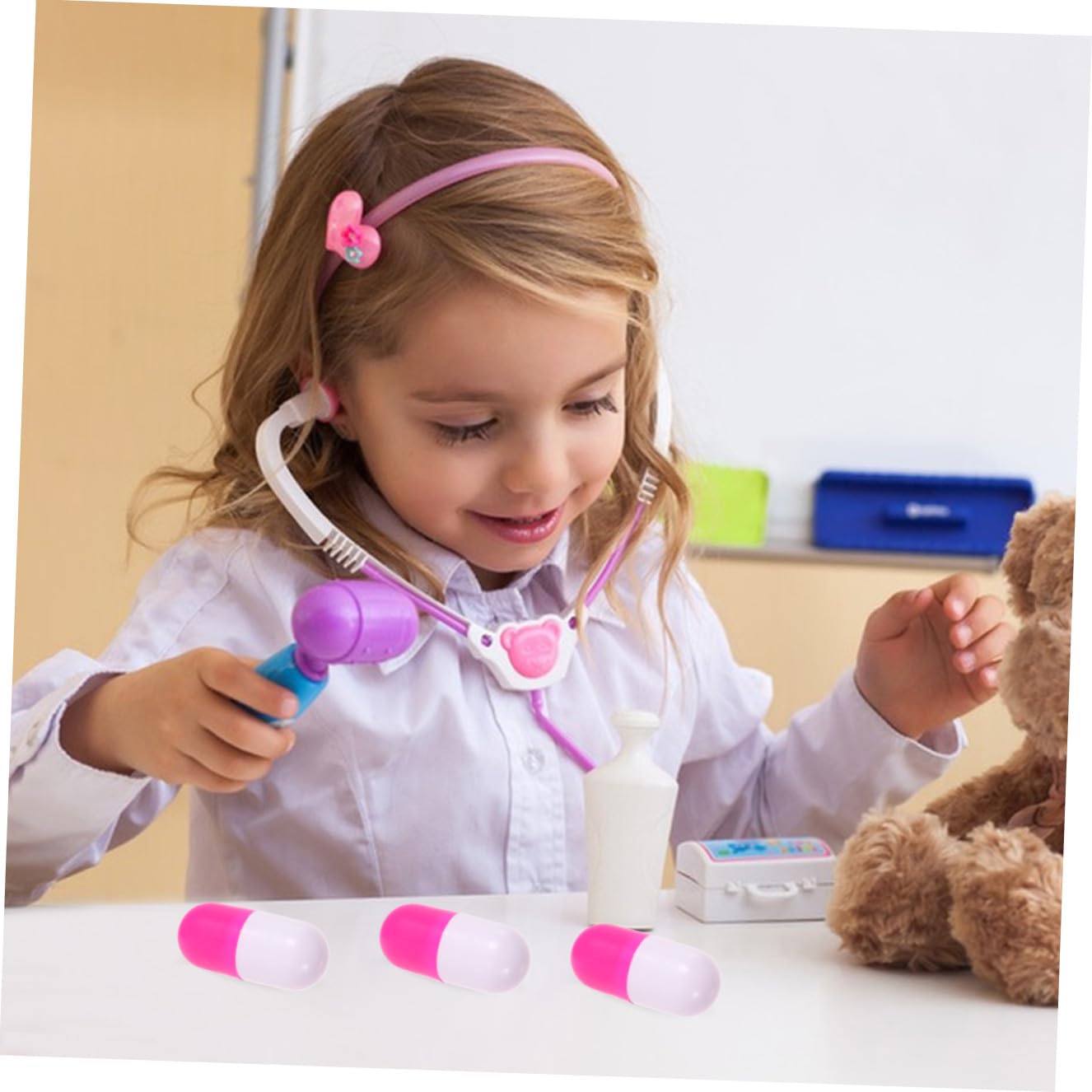 Abaodam 30 Piezas Simulación Juguetes Médicos para rol Educativo para Rosa para Aprender Profesión Doctor Regalo Cumpleaños Niñas