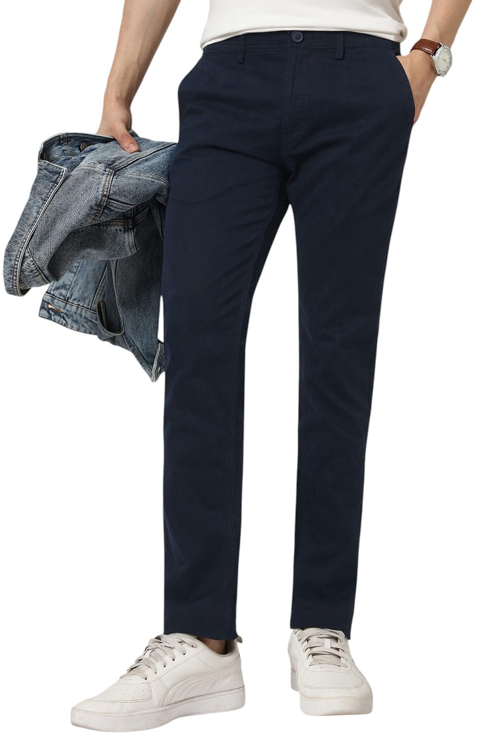 Pepe Jeans Men's Skinny Fit Mid Rise Premium Casual Trouser Chinos in neutral