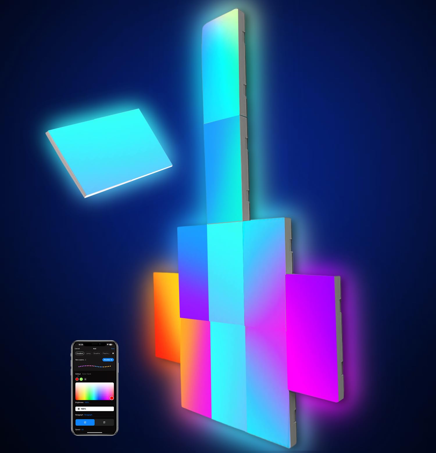 Rectangle LED Lights for Bedroom, Smart Home Gaming Setup Lights