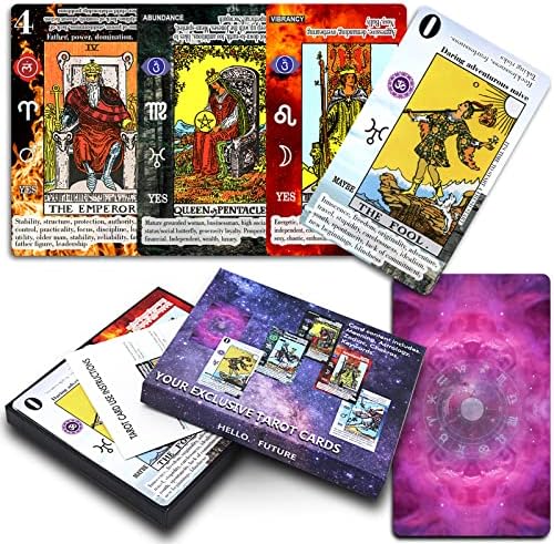 STENDA Tarot Cards Beginners Deck: Rider Beginner Waite Card Set No Guidebook Large Original Tarot Meanings on Them - 78 Classic Giant Size Decks - Reading Pretty Jumbo Kit Astrology Keywords