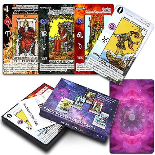 Stenda Tarot Cards Beginners Deck: Rider Beginner Waite Card Set No Guidebook Large Original Tarot Meanings On Them - 78 Classic Giant Size Decks - Reading Pretty Jumbo Kit Astrology Keywords #TOP2