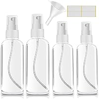 Xolaawa 4-Pack Clear Mini Travel Spray Bottles - 2x1oz & 2x1.7oz Empty Fine Mist for Perfume, Hair, Essentials