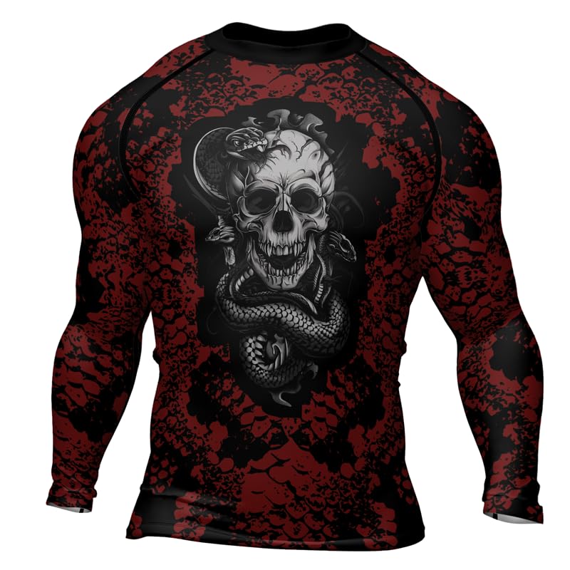 Snake Long Sleeve Jiu Jitsu Rash Guard for Men Baselayer Performance Compression Fightwear MMA BJJ Grappling2