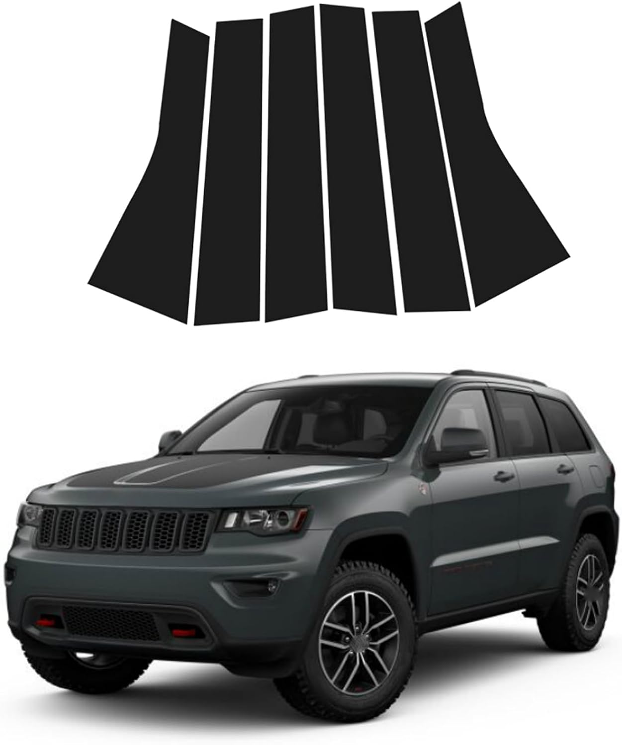 Door Window B Pillar Glossy Black Cover for Jeep Grand Cherokee 2005-2024,Window Moldings Trim Protect The Center Pillar Prevent Scratches Car Tuning Accessories,2011-2021 Black