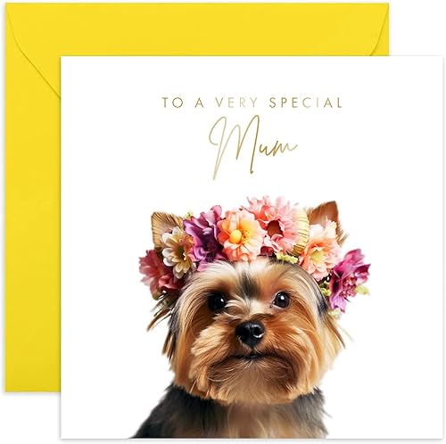 Miniatura 7 de Old English Co. Yorkshire Terrier Dog Very Special Sister Card  Yorkshire Terrier Puppy Floral Linda tarjeta de cumpleaños para ella  Bonitas