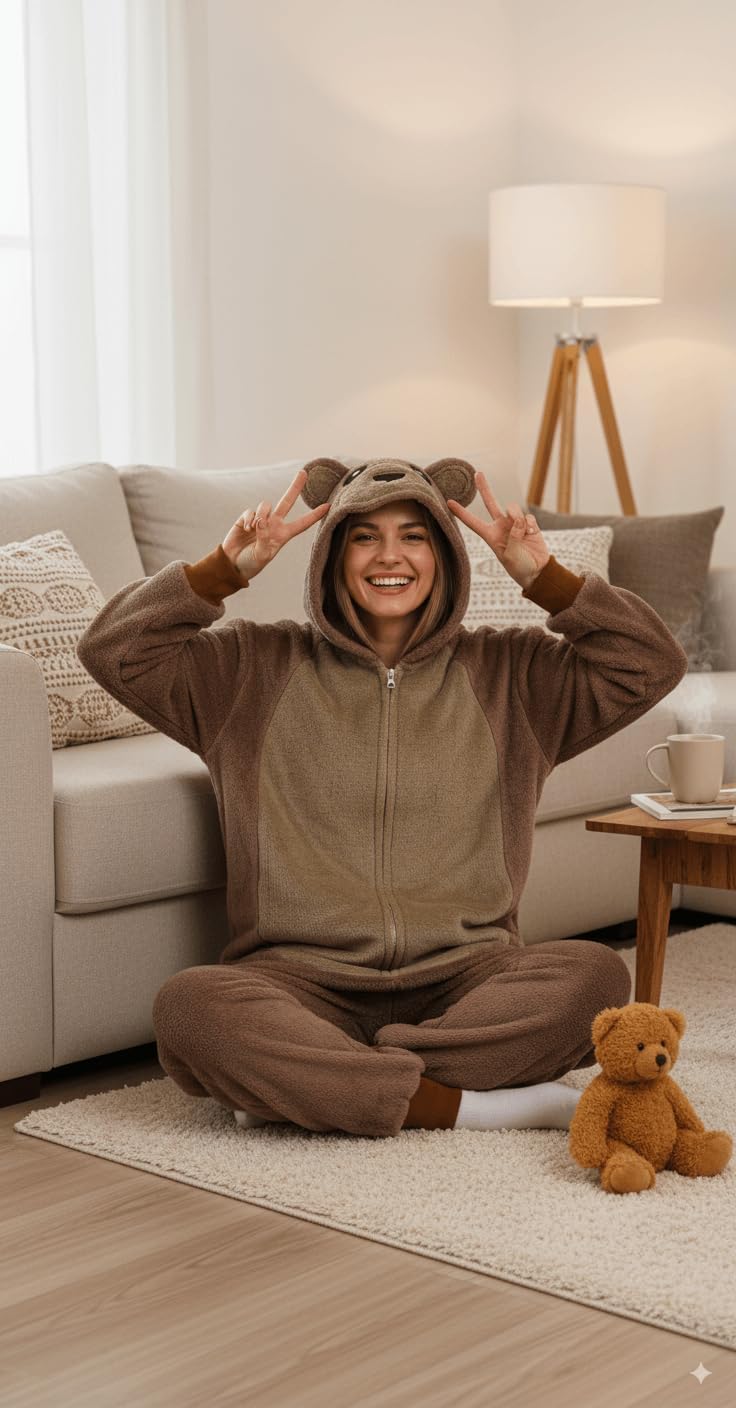 Adult Onesie Halloween Costume Unisex Animal Pajamas Cosplay One Piece Sleepwear for Women and Men - Image 5