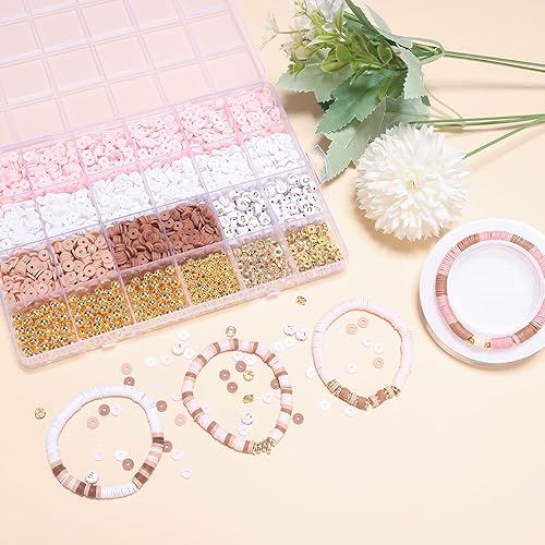 Miniatura 3 de LFLIUN Kit de fabricación de pulseras con cuentas de oro, cuentas de arcilla, kit de fabricación de joyas y pulseras para niñas, juego de pulseras