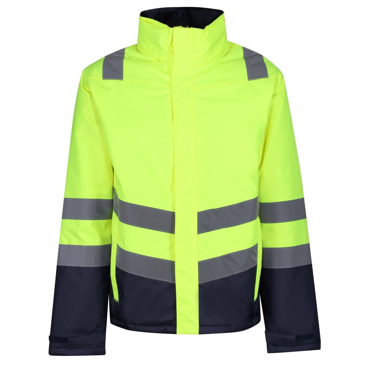 Regatta Professional Mens Hi Vis Reflective Insulated Jacket, Yellow/Navy, XXL EU