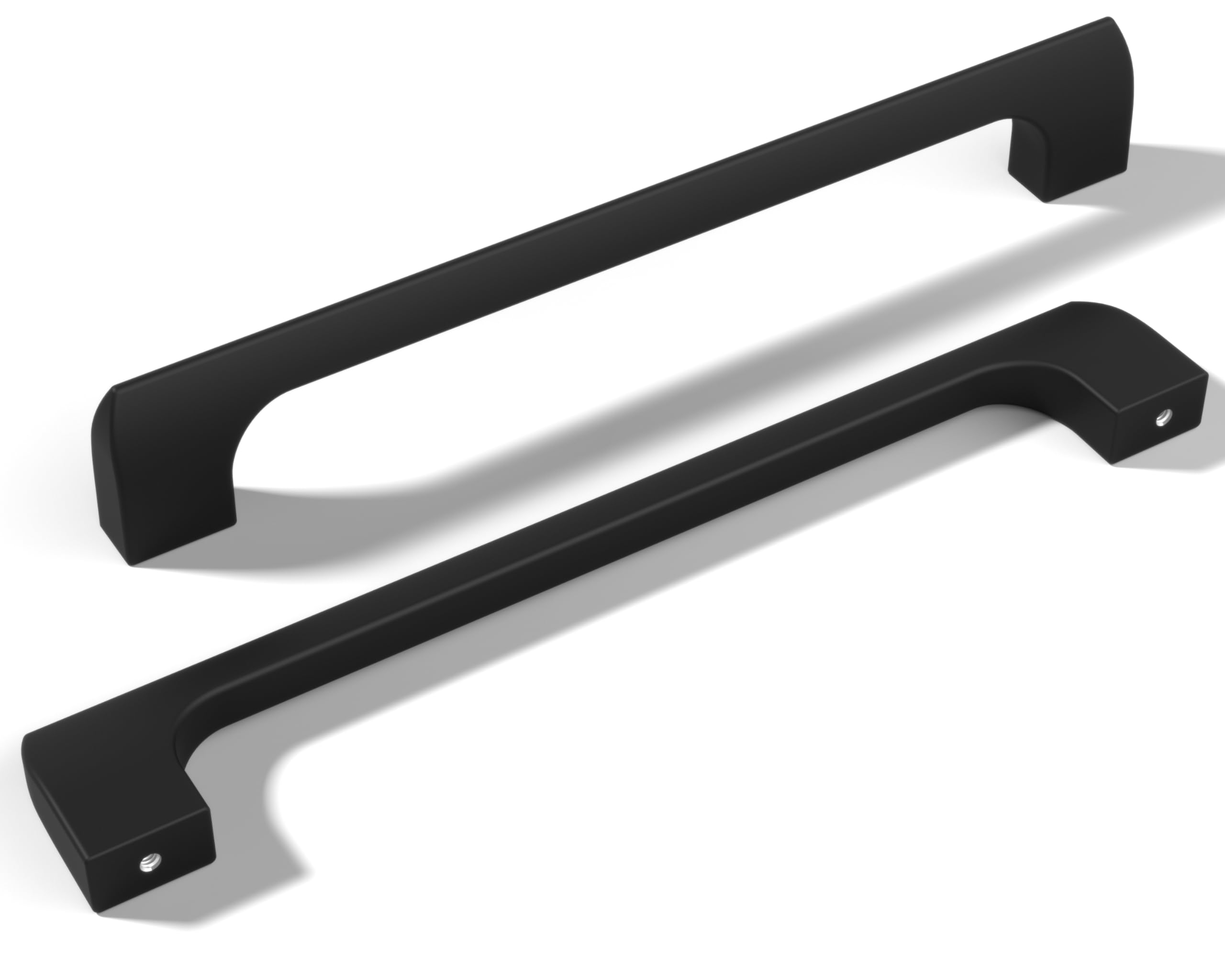 monti hardware | 1 Pack Flat Black 6.3 Inch Hole Center | Solid Metal Cabinet Handles Bathroom Home Decor Drawer Pulls | Stainless Metal Kitchen