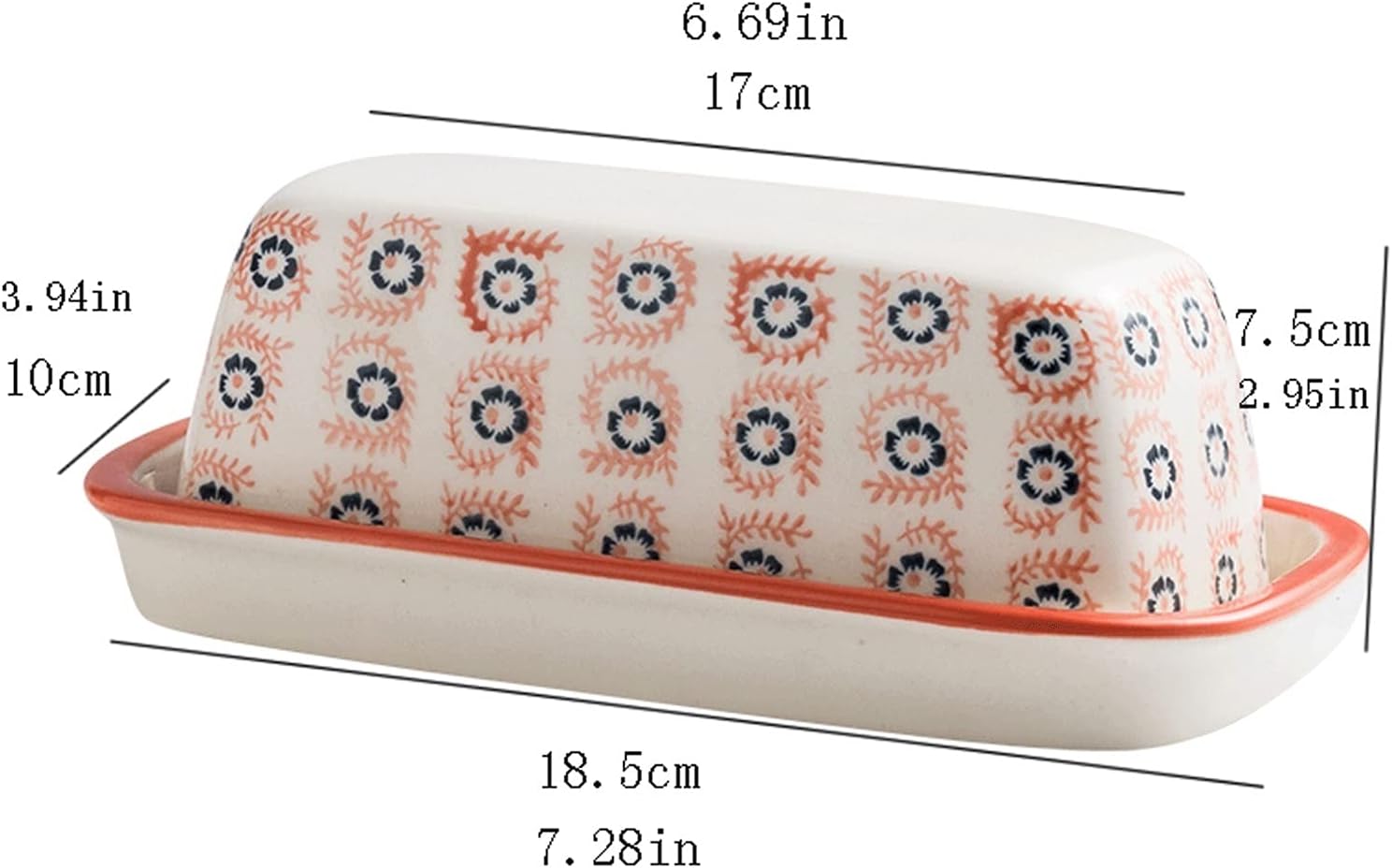 butter dish Hand Painted Ceramic Butter Dish, Simple rectangular cheese boxHome Essentials Butter Sealing Tank,Home Essentials Butter Sealing Tank Butter Plate