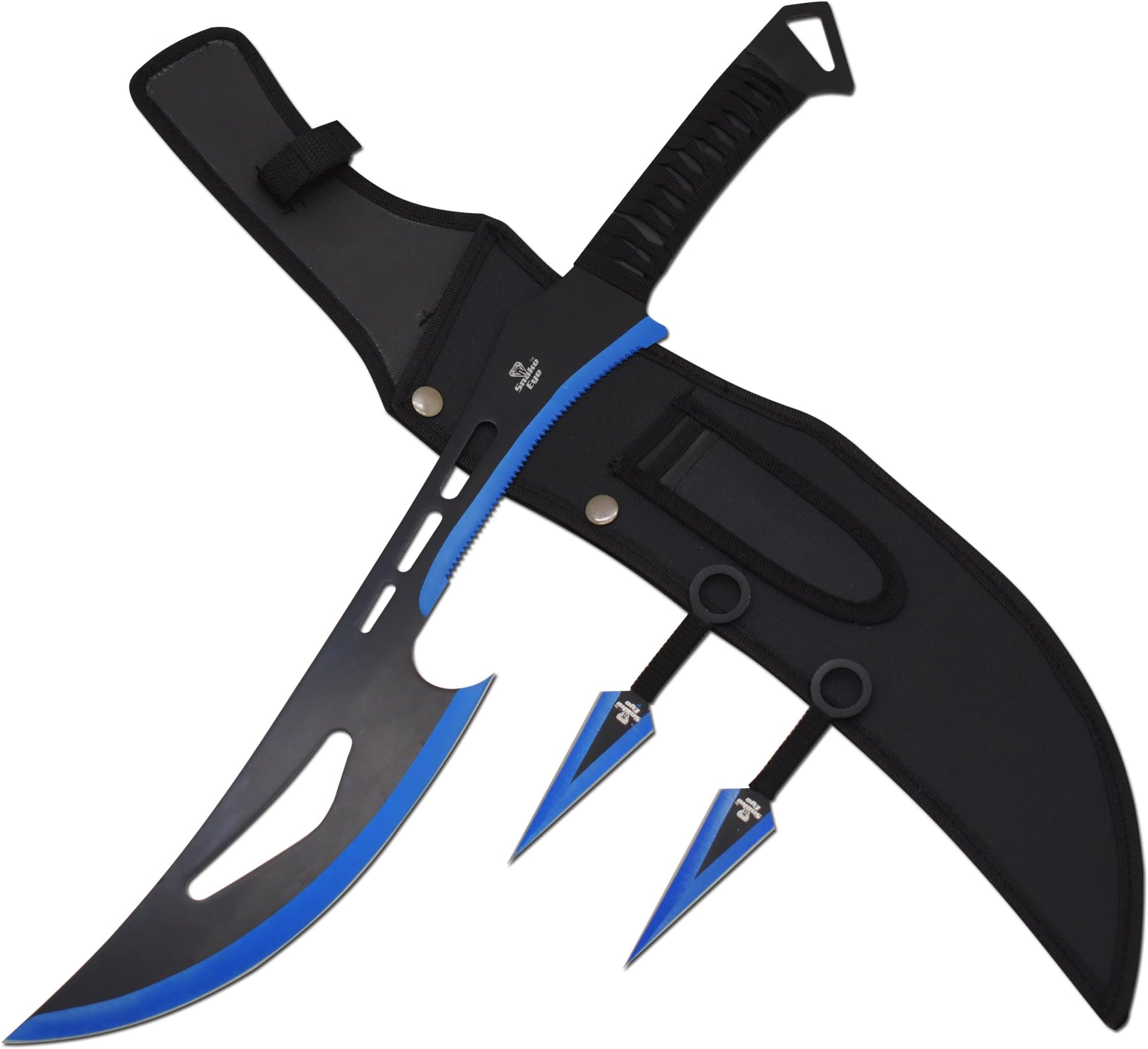 Snake Eye Tactical Fantasy Machete Outdoors Camping Sword with Kunai Throwing Knife