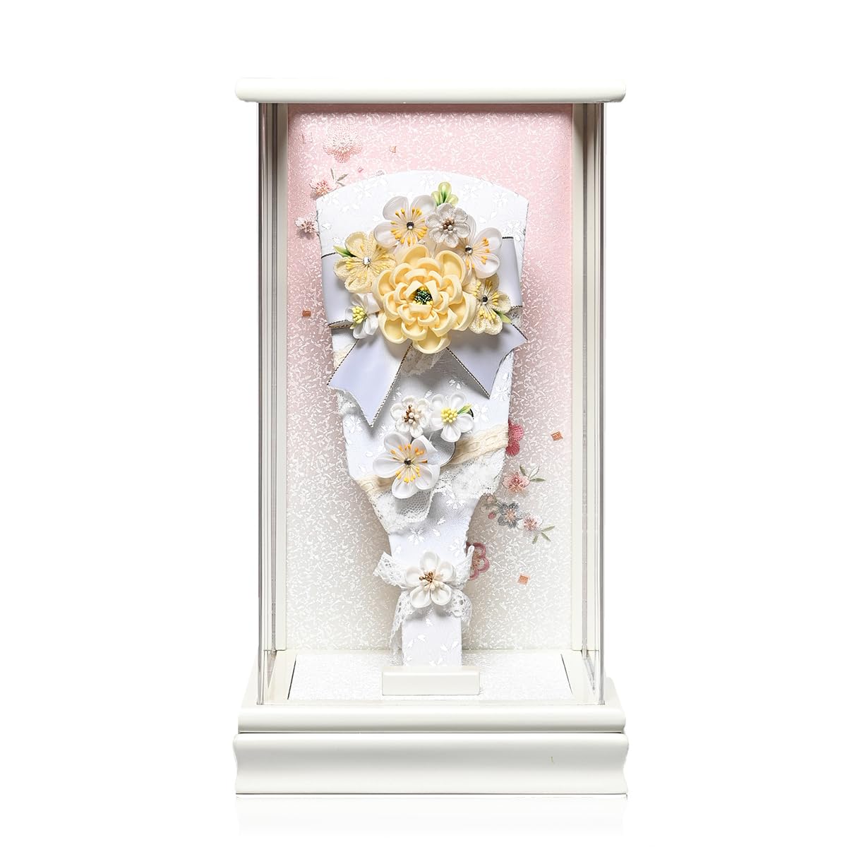 Amazon | 【羽子板】【摘み細工羽子板】9号夢花つまみ細工羽子板パール